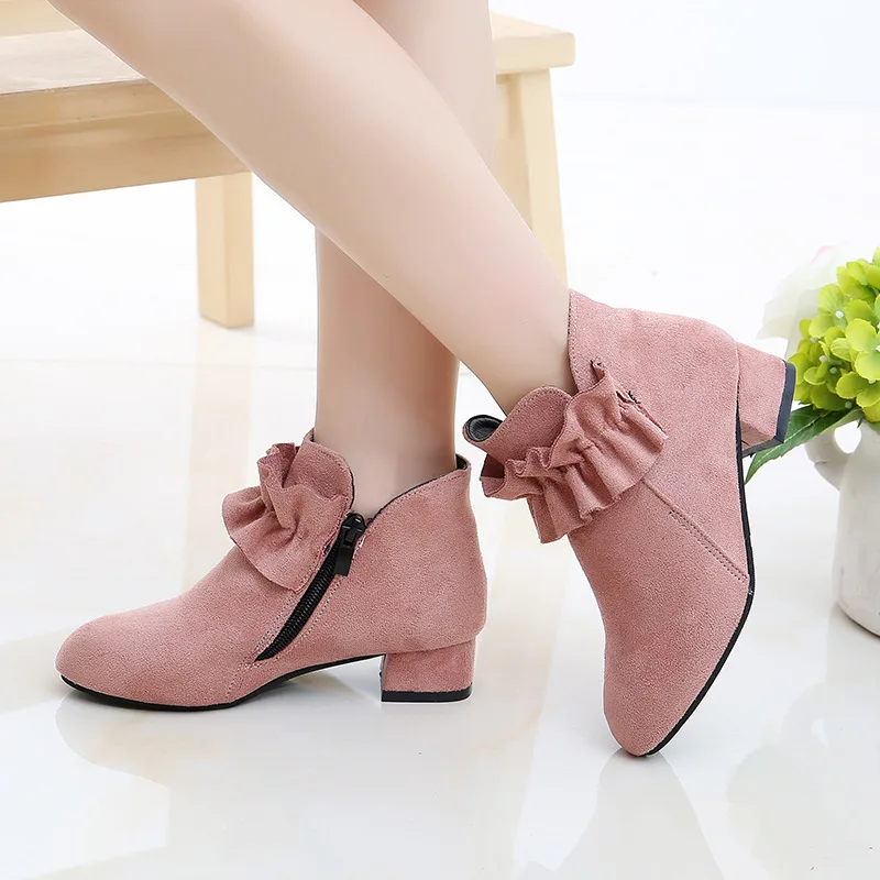 Botas de princesa para niños y niñas, zapatos de boda y fiesta, rosa, rojo, negro, 4, 5, 6, 7, 8-14T, Otoño e Invierno