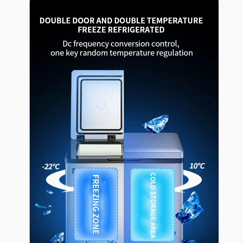 New 2024 Car refrigerator 18L compressor refrigeration car home dual-use freezer double door small refrigerator mini