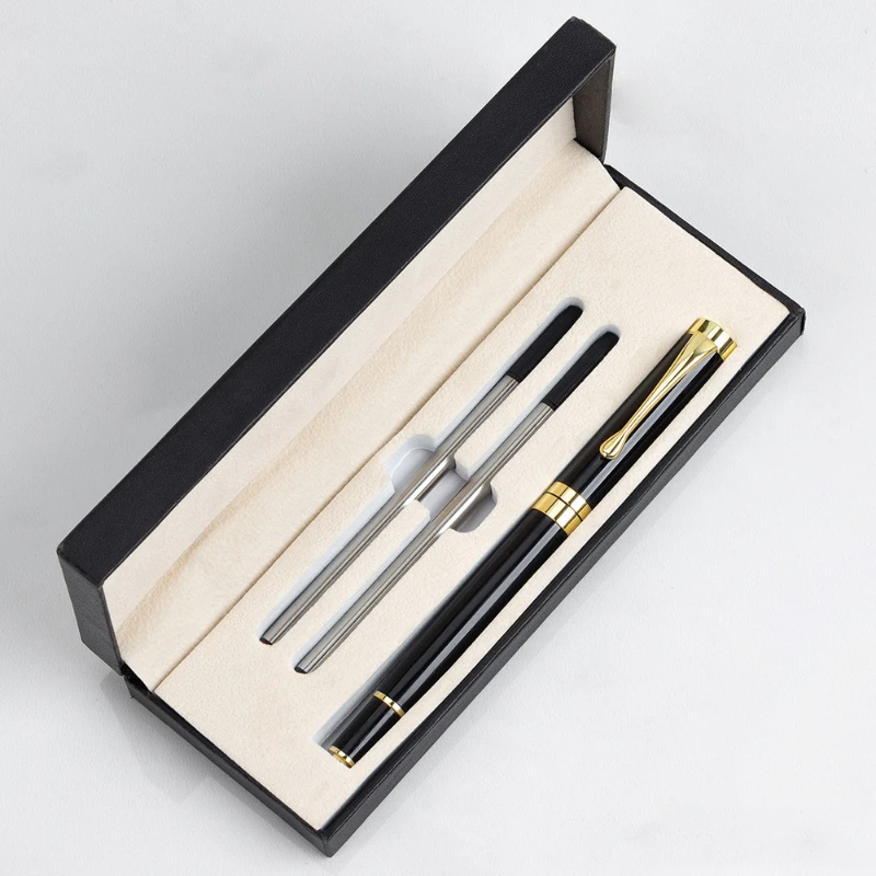 Gift Box Packaging Luxury Metal Ballpoint Pens School Business Office Signature Roller Pen Writing Student Stationery Supplies