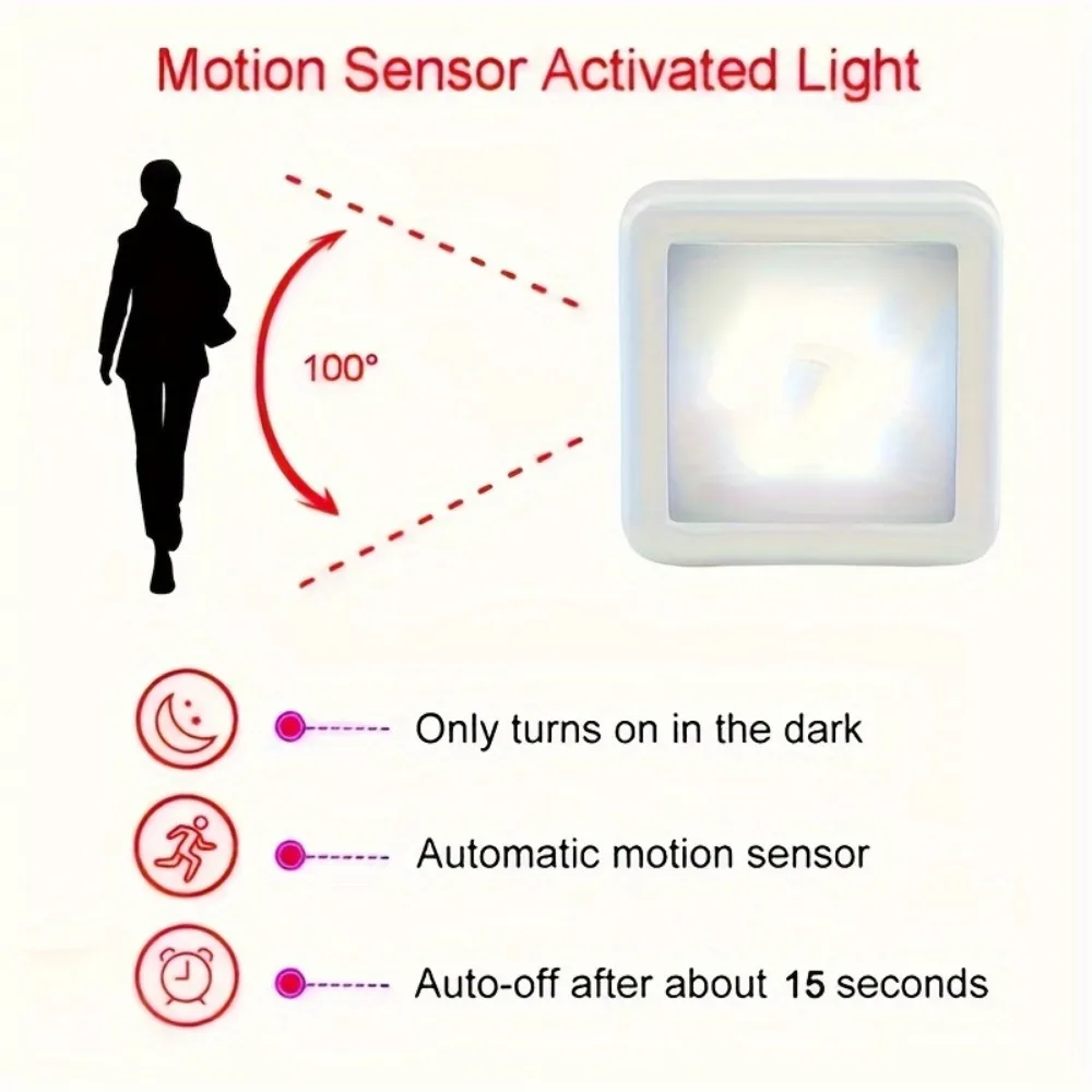 Motion Sensor LED Night Light Corridor, Aisle, Toilet, Staircase, and Cabinet - Intelligent PIR, and Easy to Install,Reading Lig