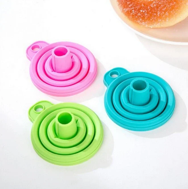 Foldable Funnel Silicone Collapsible Portable Funnels for Fuel Hopper Beer Oil Kitchen Accessories Tools Free Shipping Items
