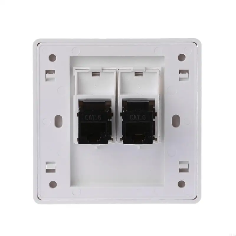 

31KA 2 Ports CAT6 Ethernet Wall Plate Outlet RJ45 LAN Port Wall Coupler Plate