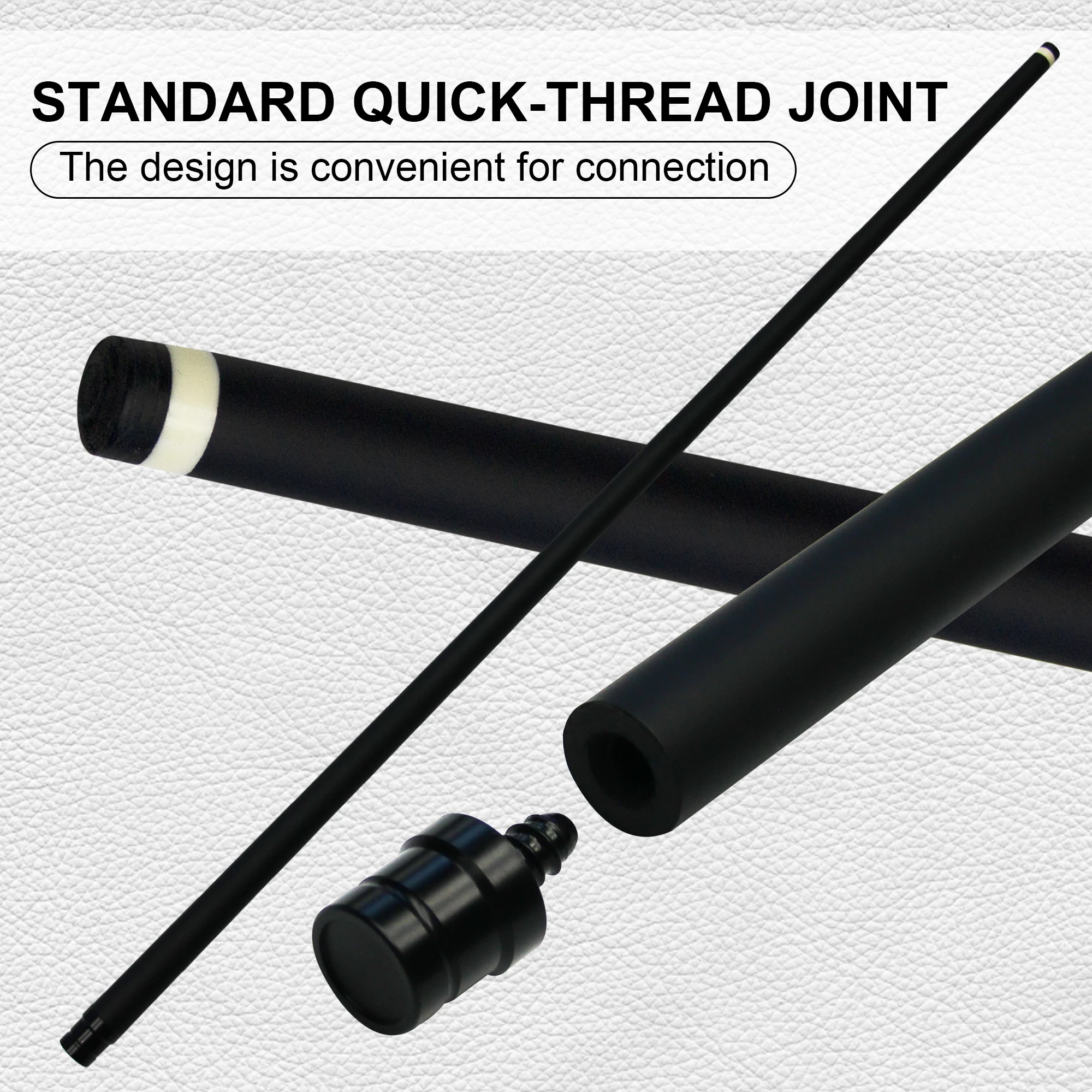 

Black Tech Pool Cue Shaft Fiberglass 13mm Tip-74.5cm, Light-Durable for Snooker/3 Cushion Billiards - taco de billar