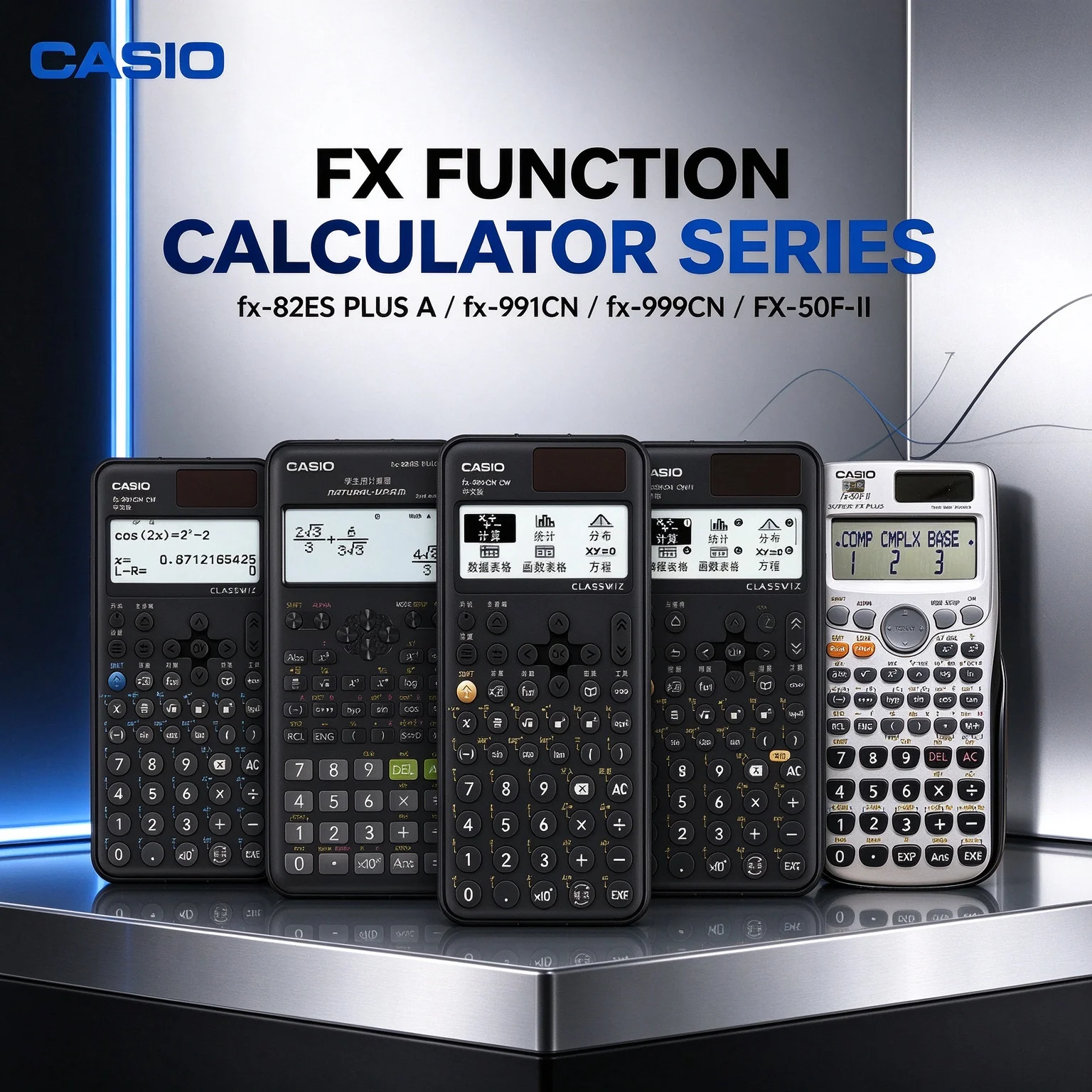 Casio GX-12B GX-14B GX-120B Extra Large Screen Desktop Calculator Dual Power Supply for Home Finance, Business and School Study