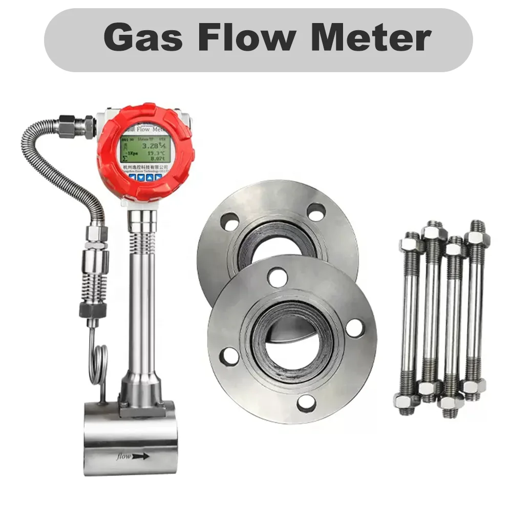 1.5% Accuracy Air Flow Meter 4-20mA Flange Compressed Air Gas Steam Vortex Flowmeter Ammonia Butane Hydrogen