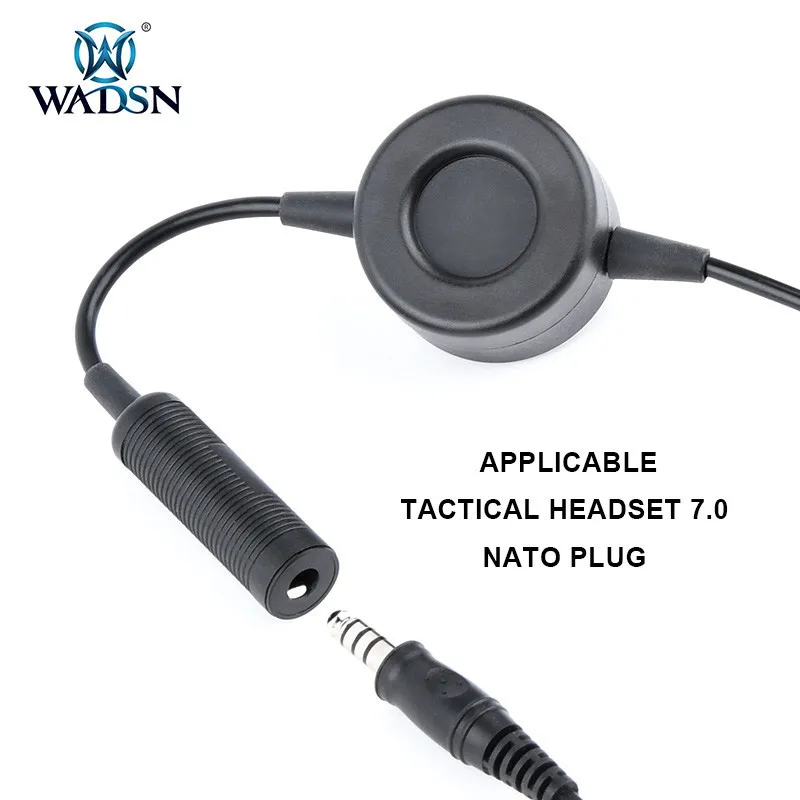 WADSN TCI Tactical PTT Military Standard Version Headphone Walkie-talkie Push-to-Talk Button Motorolar Yaesu PTT Kenwood headset