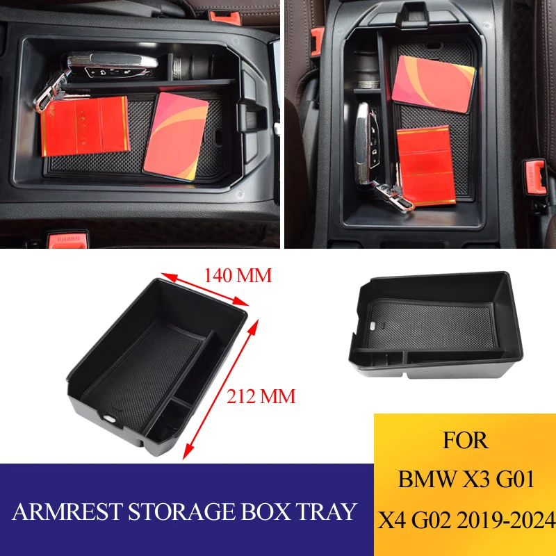 ABS Armrest Storage Box for BMW X3 G01 2018-2023 X4 G02 2019-2023 Car Central Console Pallet Tray Stowing Holder Acc.