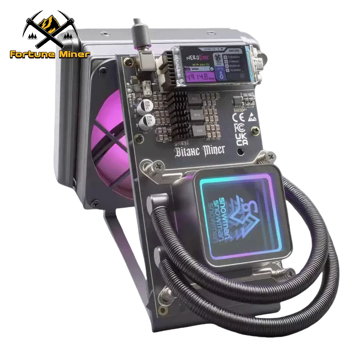 

Bitaxe NerdQaxe++ Hydro 4.8TH/s 75W Bitcoin Miner BM1370 Asic Chip BTC Crypto Mining Water-Cooled Silent Model With Power Supply