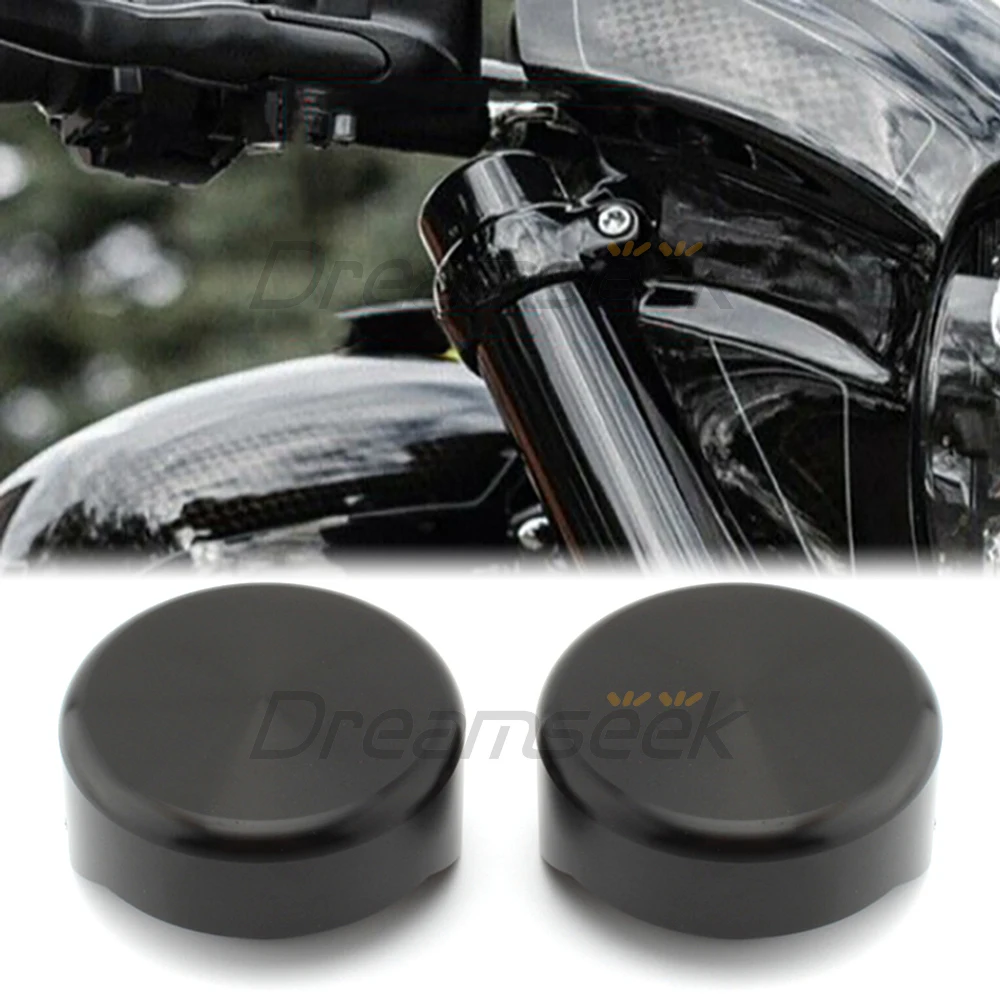 

Upper Fork Caps Front Top Nut Cover for Harley Softail Breakout FXBR FXBRS 2018 2019 2020 2021 2022 Black Motorcycle Stem Cover