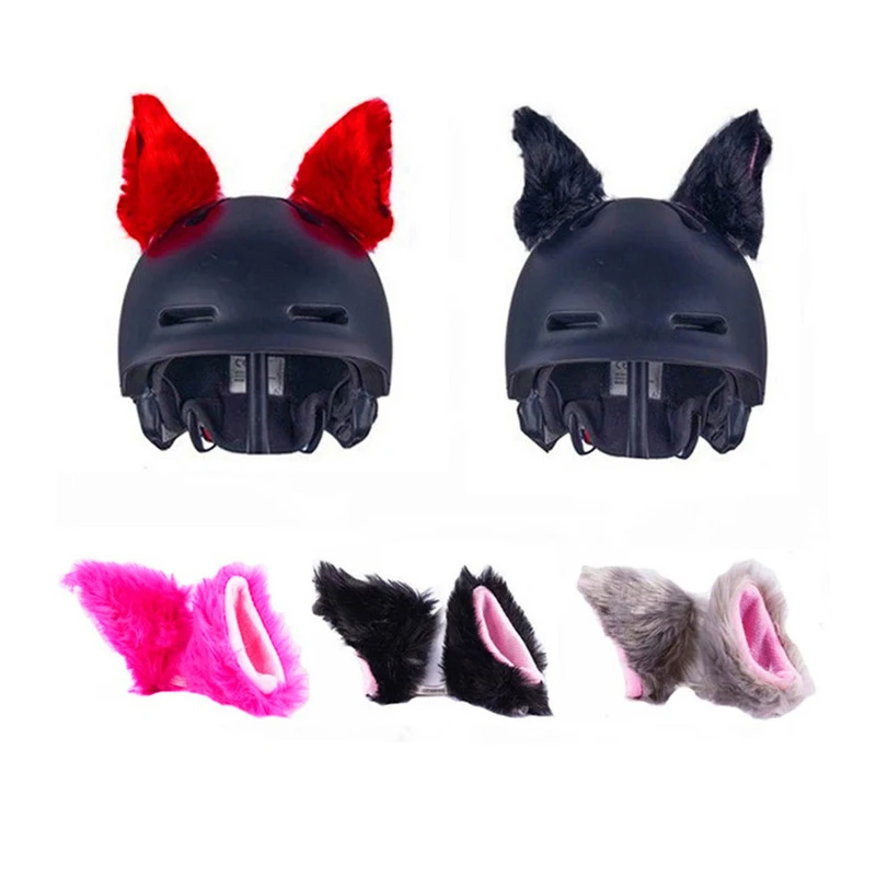 Motorcycle Helmet 2PCS Cat Ear Horn Sticker Decoration Motorcycle Accessories for Cycling Helmet Corner Modification Accessories