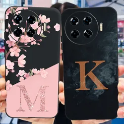 For Spark 20 Pro+ Case Soft Silicone Back Cases for Tecno Spark 20 Pro Plus KJ7 Phone Cover Initials Letter Pattern Funda Clear