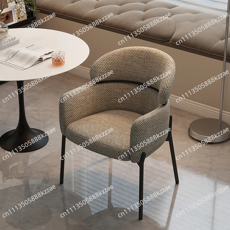 Italian Minimalist Casual Chair Light Luxury Home Retro Kitchen Dining Chair Light Luxury High-end Nordic Dining Table Backrest