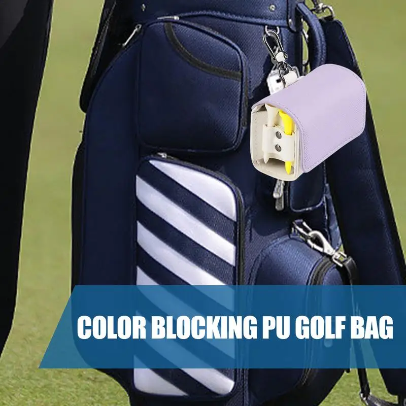 Golf Ball Bag Water Proof Golf Ball Holder Golf Pouch PU Leather Golf Bag Golf Ball Storage For Balls Daily Use Golf Friends