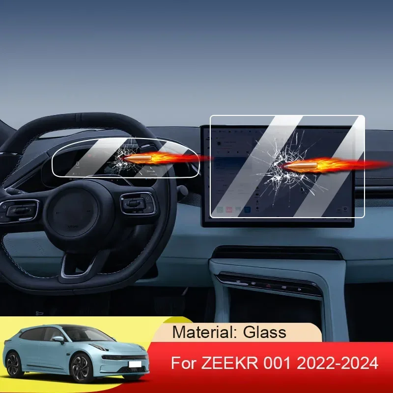 

For ZEEKR 001 2022-2024 Car GPS Navigation Screen Protect Glass Film Auto Dashboard Display Tempered Sticker Accessories