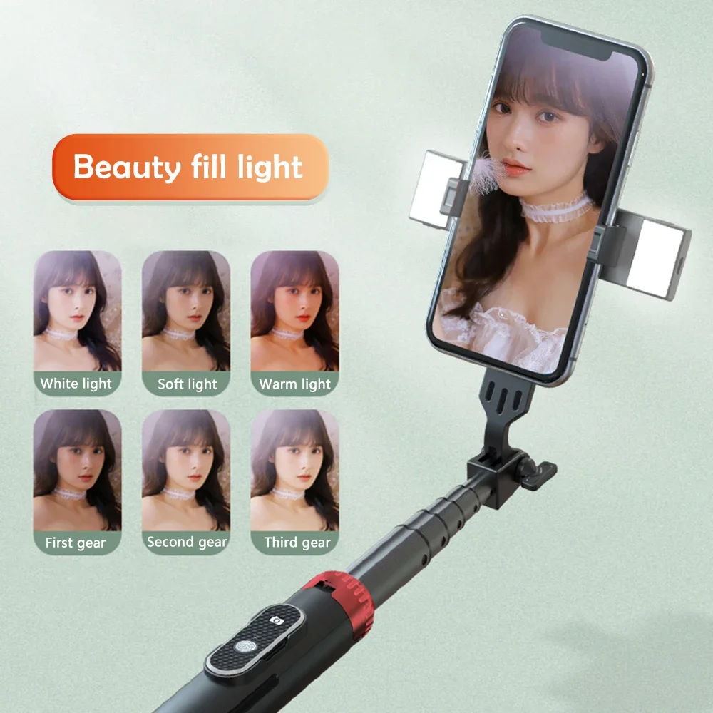 P160 Selfie Stick Bluetooth Tripod 1.6m 360 Rotating Tripod Stand for Phone with Light Anti-Shake Selfie Video Stabilizer