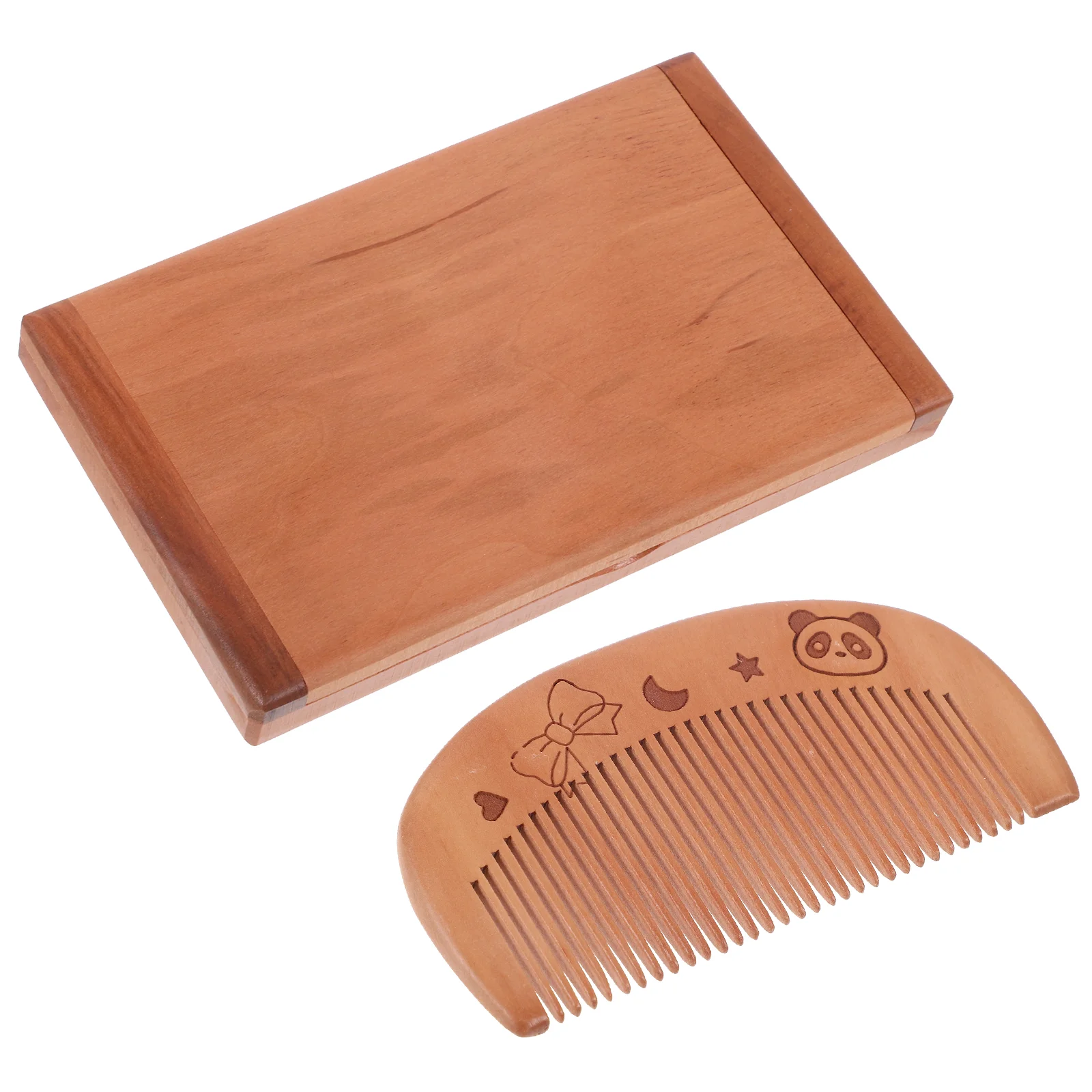 

Wooden Comb Mirror Set Foldable Small Pocket with Portable Folding Compact Handheld Rectangle