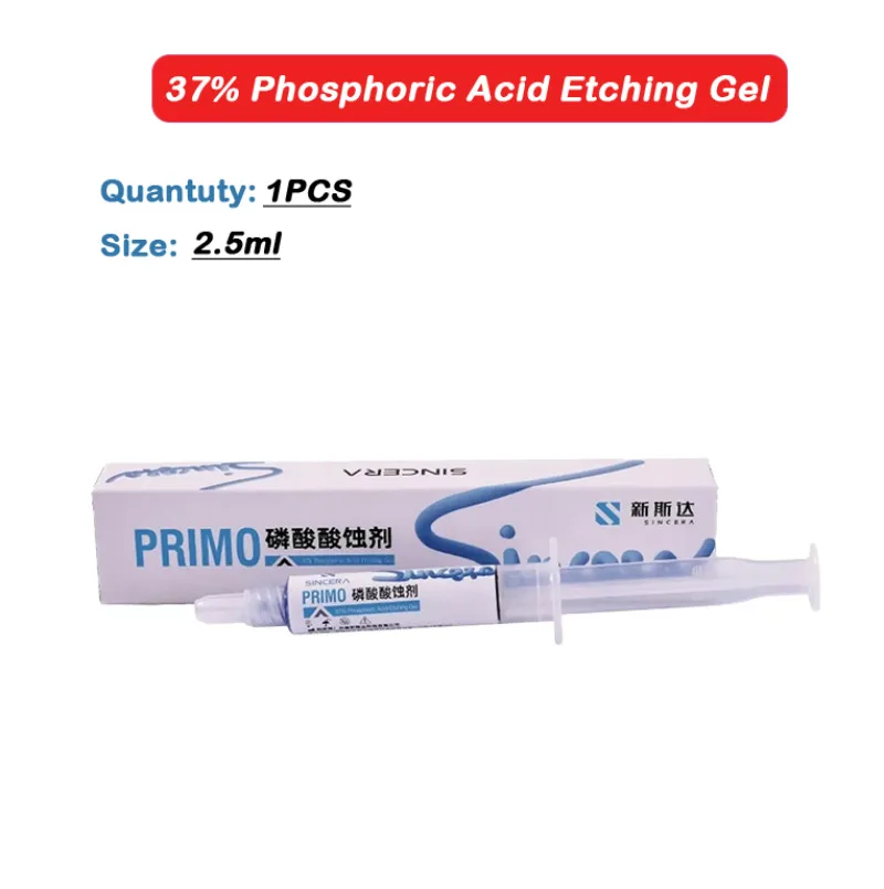 

Dentistry 37% Phosphoric Acid Etching Gel 2.5ml/5ml Oral Repair Materials Whitening Tooth Veneer Acid Etching Agent Material Lab