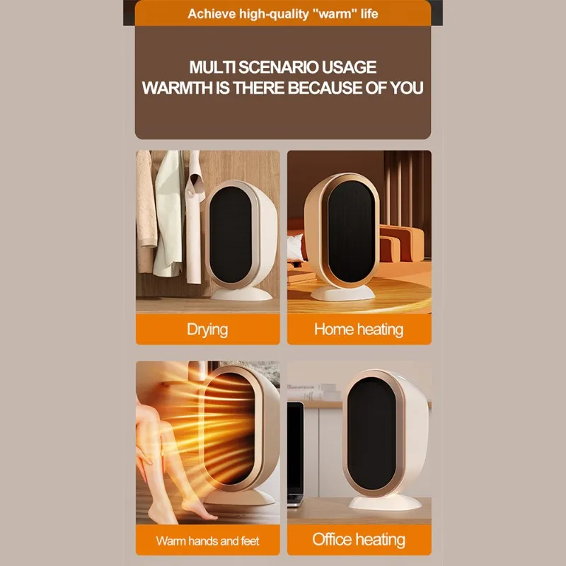 【SIMPLE】Mini Heater 1200W Portable-Fast Heating, Quiet Operation, Safety EU Plug Design For Home And Feature For Office Use