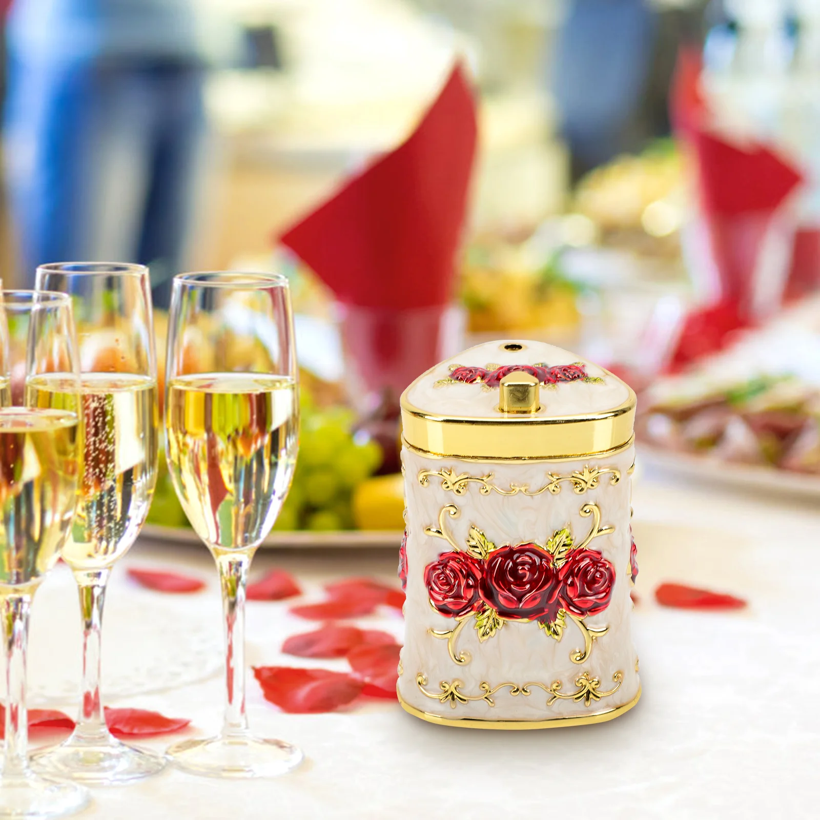

Rose Decorative Toothpick Holder Elegant European Style Premium Material Sturdy Long Party Gift Family Restaurant Use