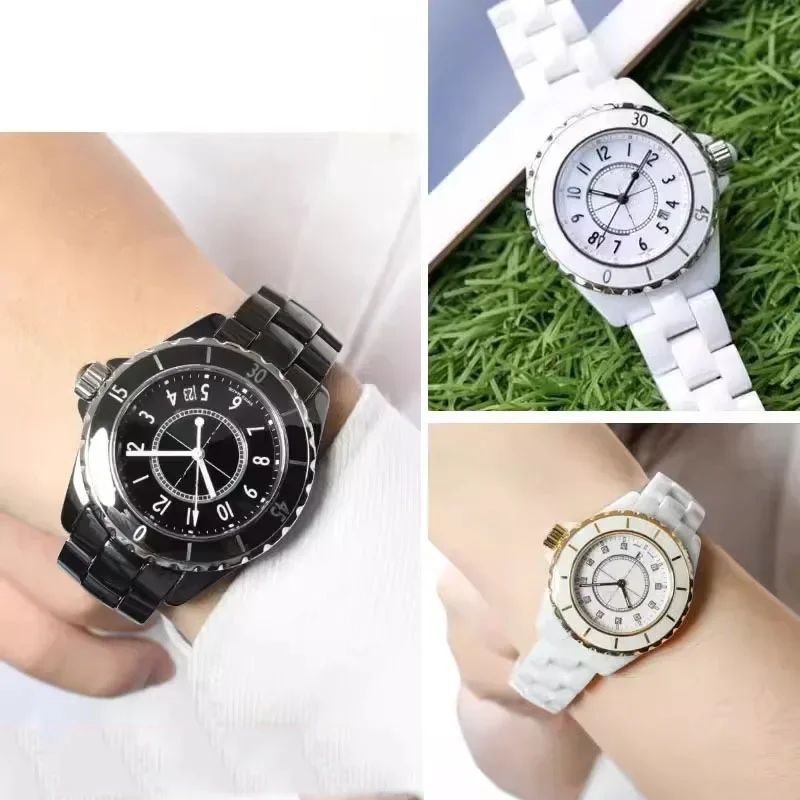 high quality Ceramic Watchband Black White For J12 Bracelet Bands 16mm 19mm Strap Stainless steel Folding Buckle watch chain