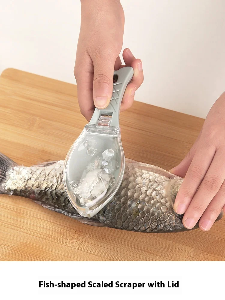 

Manual Fish Scale Scraper with Cover for Household Kitchen Plastic Fish Scale Scraper