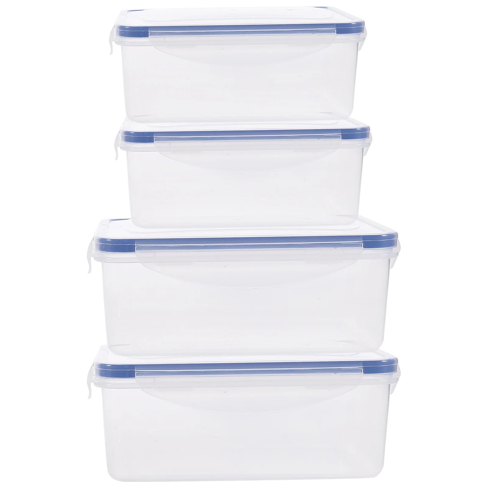 

4pcs Food Containers 1000ml 550ml Transparent Reusable S wich Case Microwave Dishwasher Safe Household Packing Storage Boxes