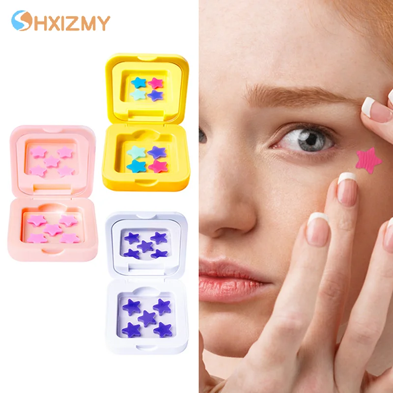 1Box Hydrokolloid Akne Patch Verblassen Reparatur Unsichtbare Akne Entfernung Aufkleber Concealer Make-Up-Tool Stern Mit Spiegel