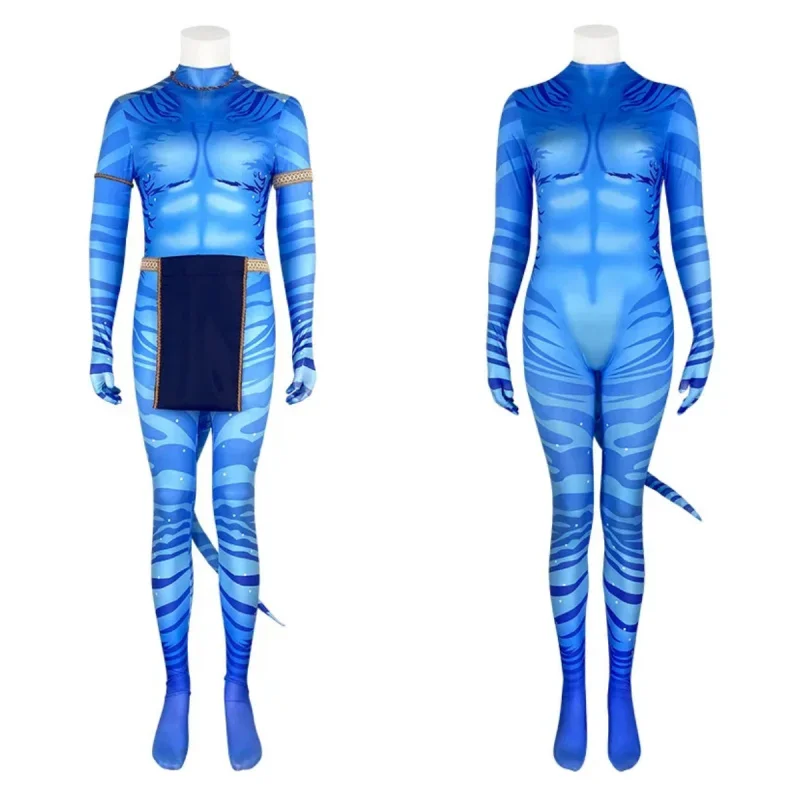 

72th Anime Movie Avatar The Way of Water Alien Cosplay 3D Jumpsuit Women Men Bodysuit Suit Zentai Jumpsuits Halloween Pa