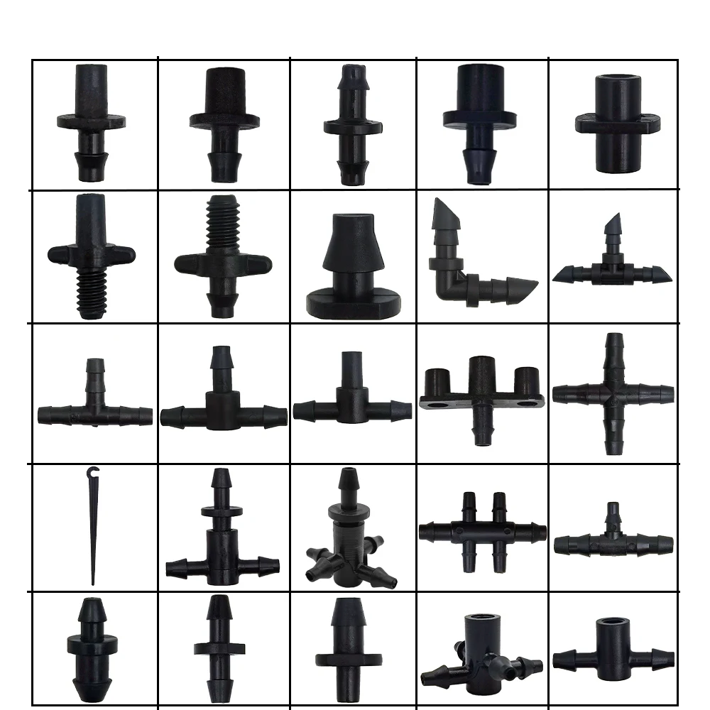 WUJIE-Connecteur d\'eau de jardin, d\'argile goutte à goutte pour 1/4 en effet et 1/8, accessoires de tuyaux, joints barbelés, adaptateurs de prise