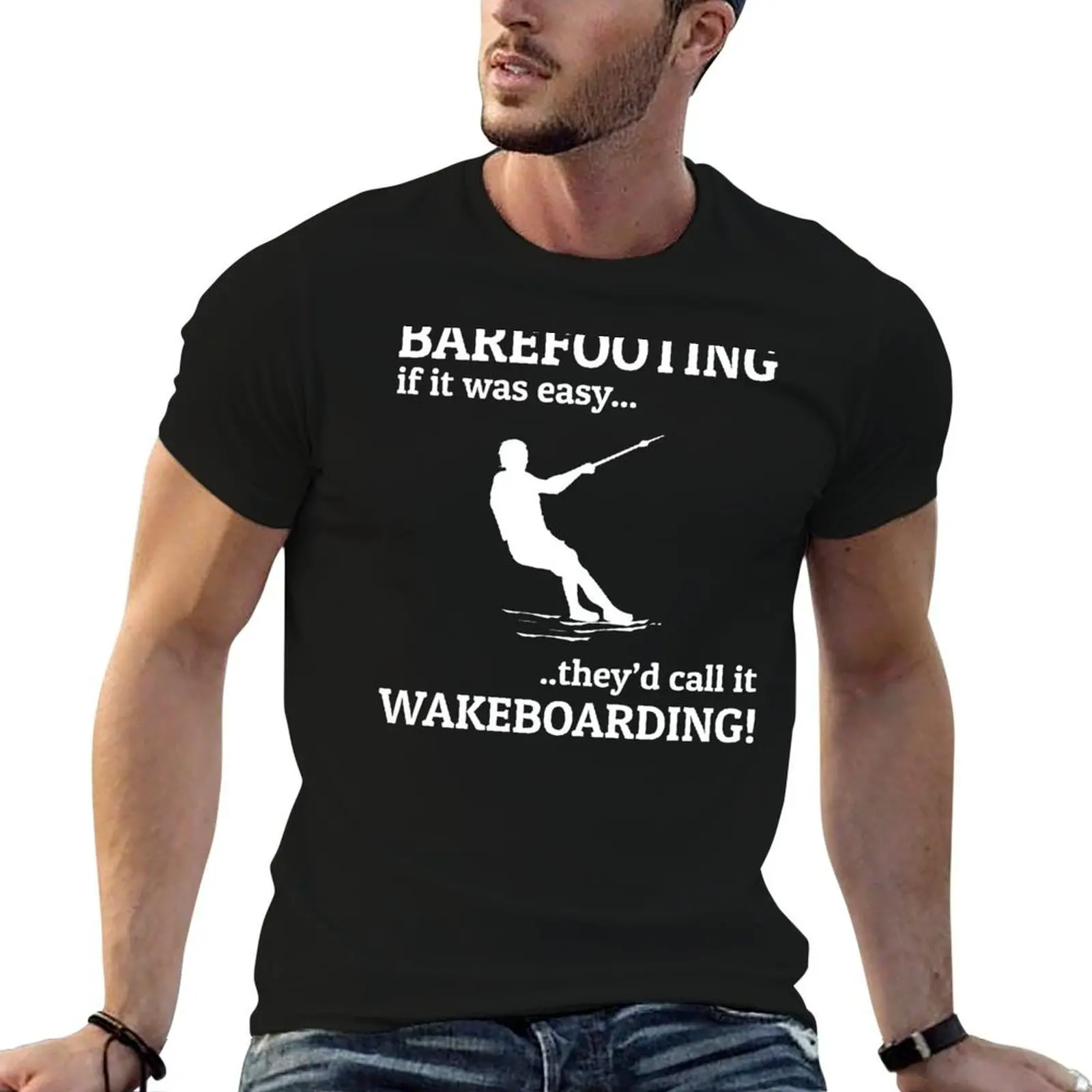 

Barefoot skiing Water Sport Motorboat T-Shirt man t shirt heavy cotton man t shirts for men T-Shirt