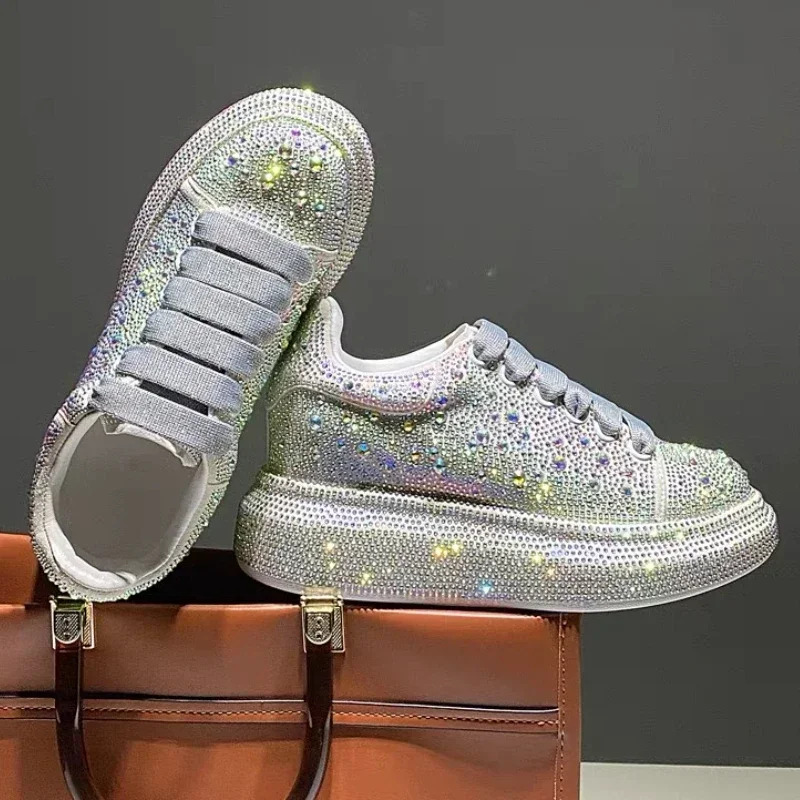 Glitter Designer Platform Sneakers Women Shallow Comfy Casual Shoes Luxury Rhinestone Women Shoes Zapatos De Mujer view 3