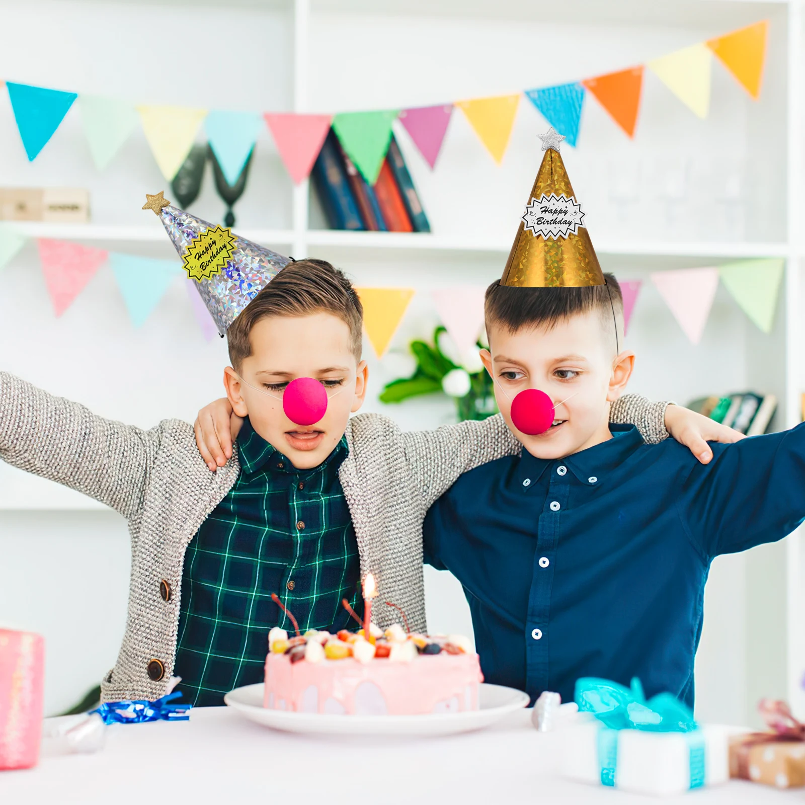 

20 Pcs Birthday Hats for Kids Happy Party Cone Shaped Star Celebration Paper Cap Crowns Lightweight Proper Size