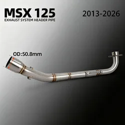For Honda MSX-125 MSX125/Grom 2013-2026 Motorcycle Exhaust Manifold Tube Racing Line 51MM Interface Escape Headers Link Pipe