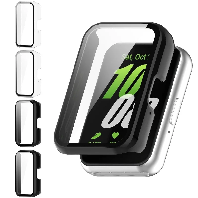 Glass+Case for Samsung Galaxy Fit 3 Tempered Glass Screen Protector & Hard PC Protective Bumper for Galaxy Fit 3 Accessories