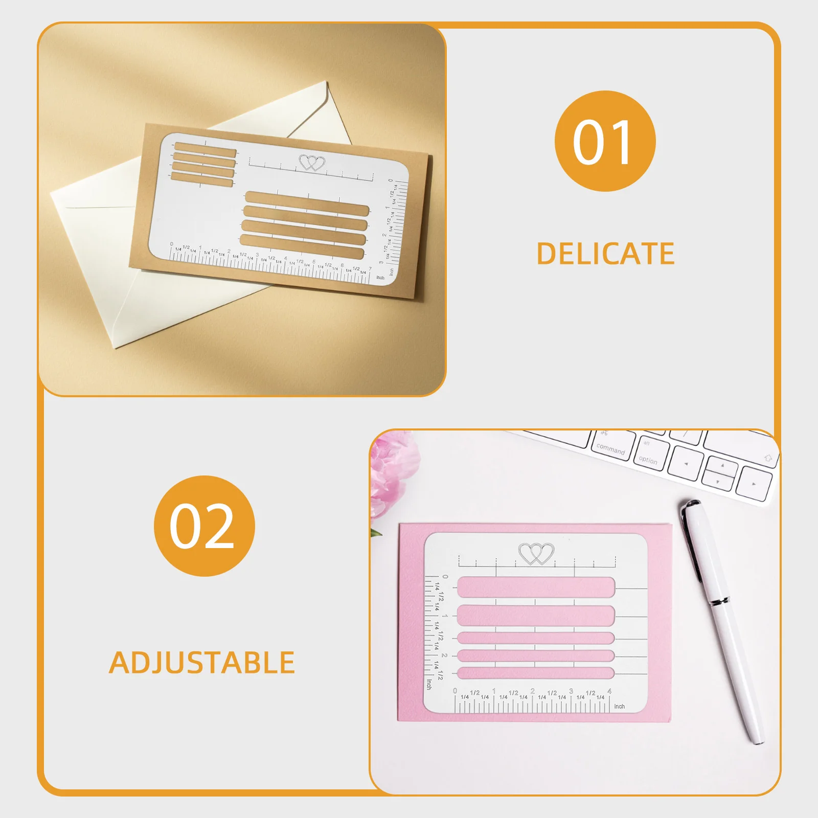 Modelo de estêncil de endereço, 4 estilos, envelope translúcido, guia de endereço, conjunto para cartas, envelopes, cartões de casamento, 4 unidades