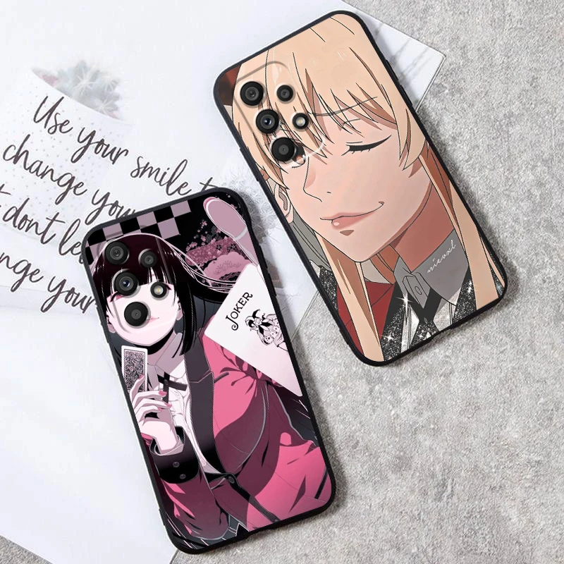 Y-Yumeko J-Jabami Cartoon For Samsung A53 A52 A33 A32 A51 A71 A21S A13 A73 A50 A22 A23 A03 A72 A54 A12 5G Black Soft Phone Case