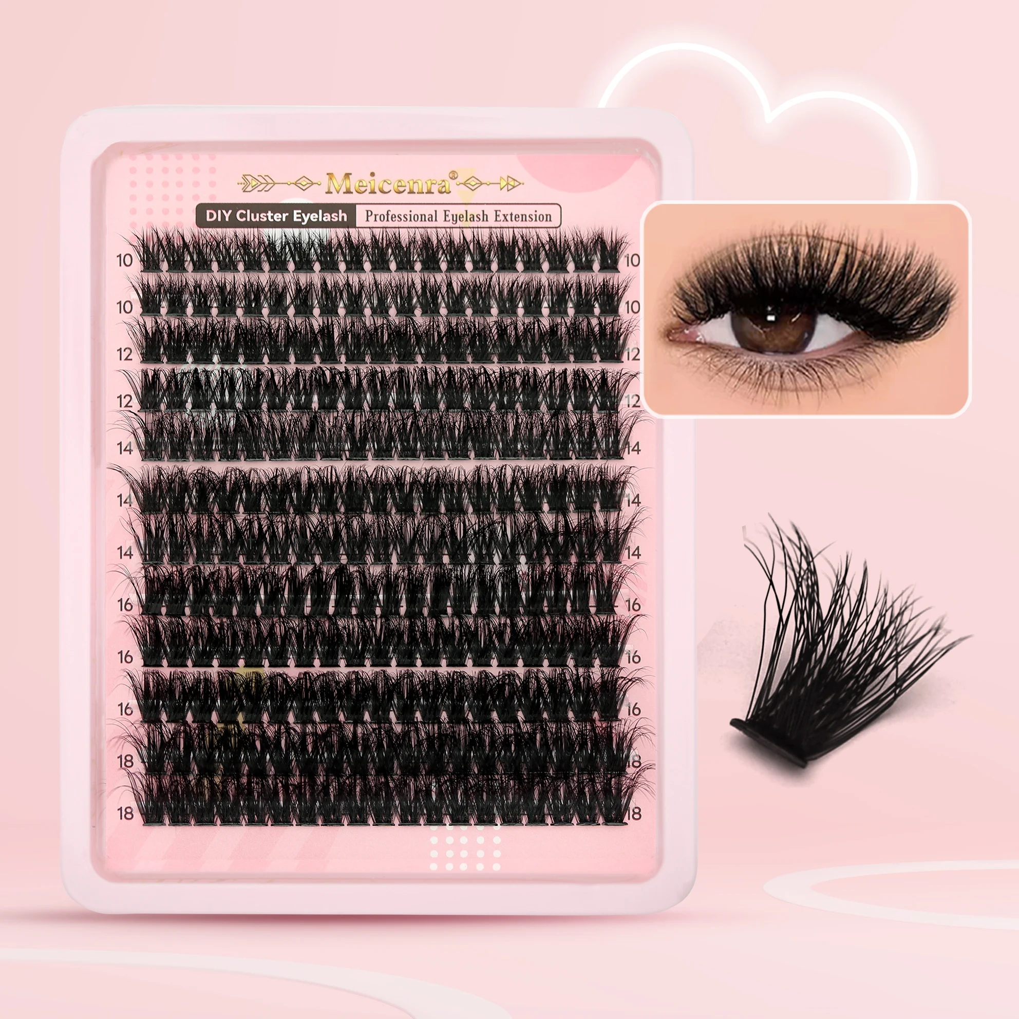 Estensione delle ciglia a grappolo 80D Strumenti per il trucco naturale morbido e soffice per ciglia fai-da-te