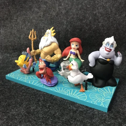 4-8 см 6 шт. Disney Русалочка Принцесса Ариэль Себастьян Камбала Рыба Король Тритон Скаттл Урсула Фигурка WCF Модель Игрушка Подарок фигура wcf купить - №5