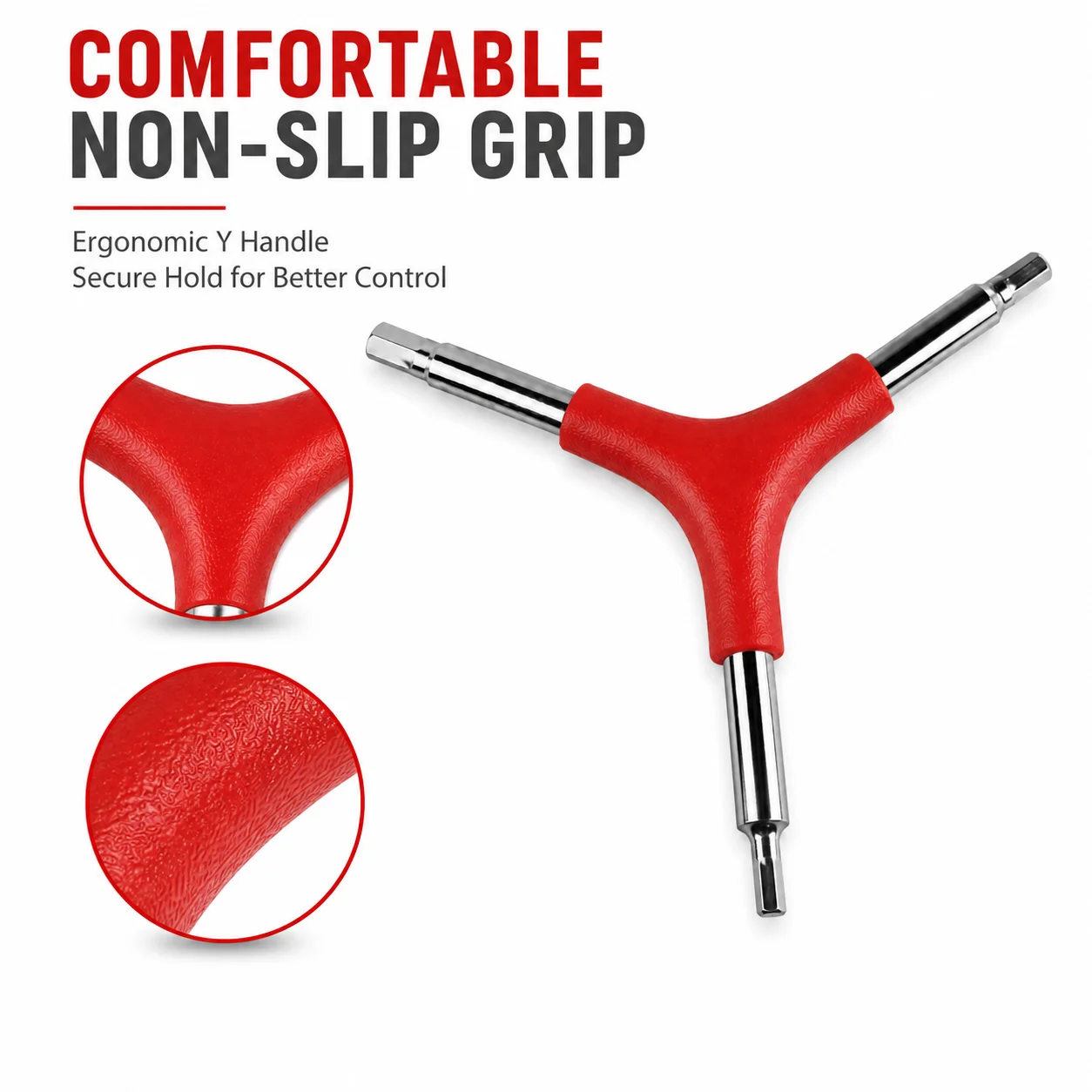 3-in-1 Y Socket Wrench for Bicycle Repair, Heavy-Duty Steel Hex Tool with Non-Slip Grip for Road, Mountain and City Bikes & More