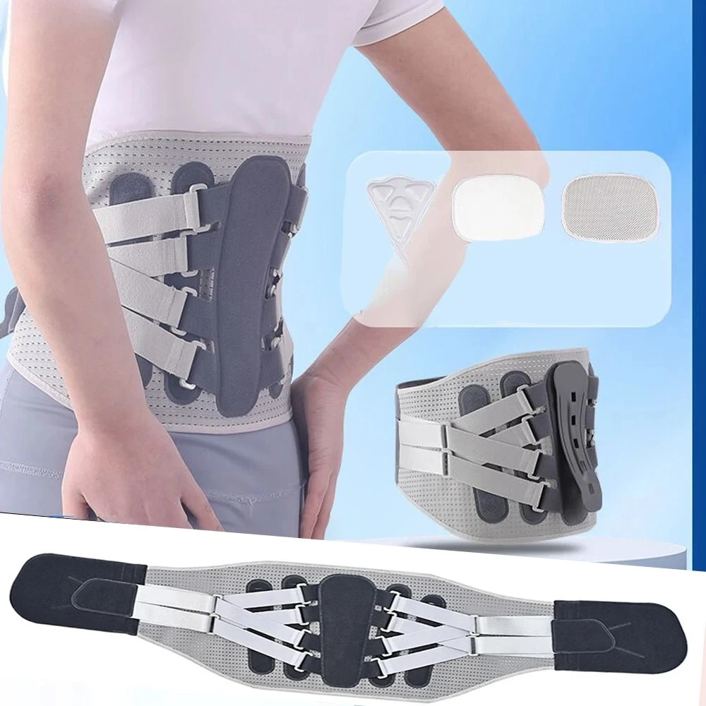 Lumbar Back Brace for Lower Back Pain Relief - 8-Point Adjustable Support with Bionic Aluminum Splin Lumbar Support Belt
