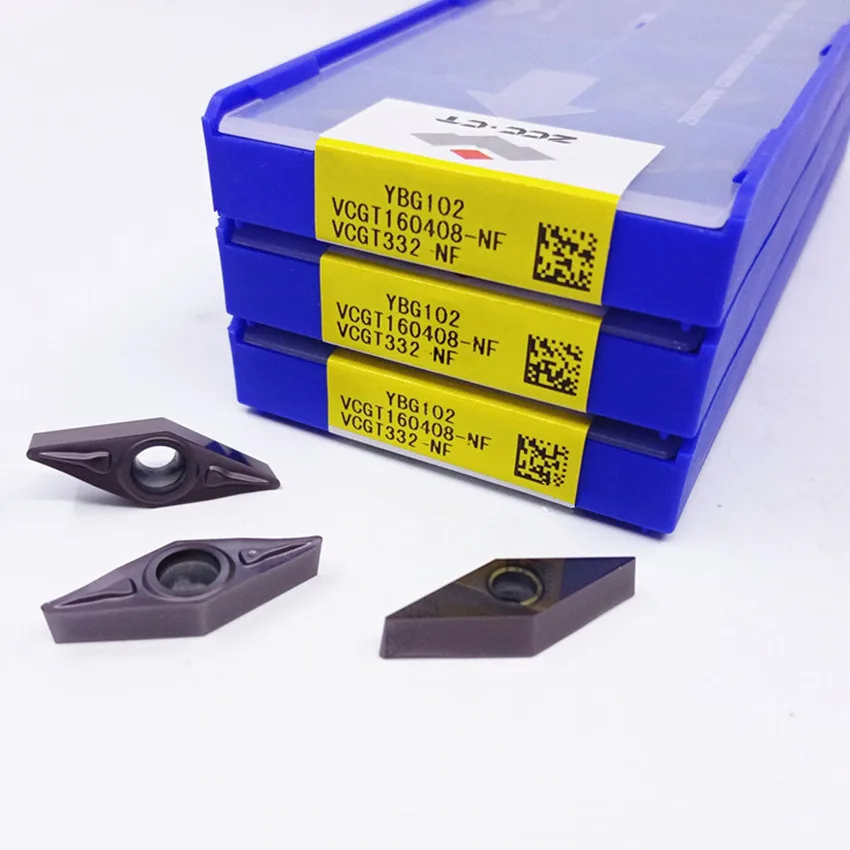 VCGT160404-SF YNG151C/VCGT160408-NF YBG102/VCGT160408-NF YBG105 VCGT160404 VCGT331 VCGT332 ZCC.CT CNC carbide inserts 10pcs/box