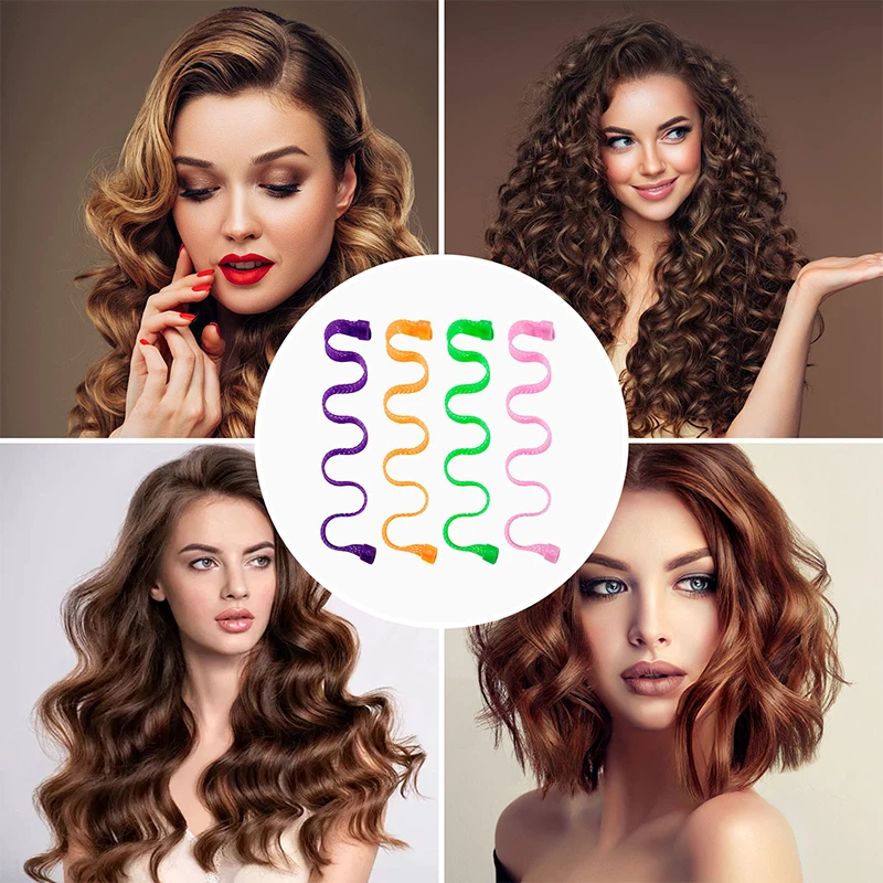 10Pcs 55cm Hair Curler Wave Formers Hair Styling Accessories Hair Styling Tool DIY Heatless Hair Rollers With Hooks For Women