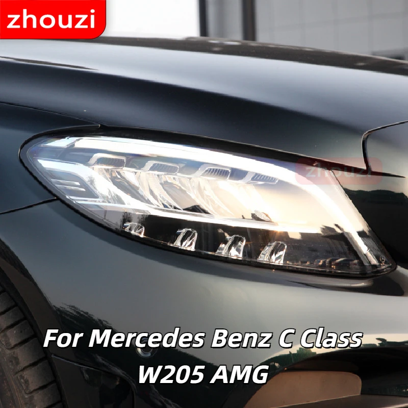 

For Mercedes Benz C Class W205 AMG Car Headlight Tint Black Protective Film Vinyl Taillight Transparent TPU Sticker Accessories
