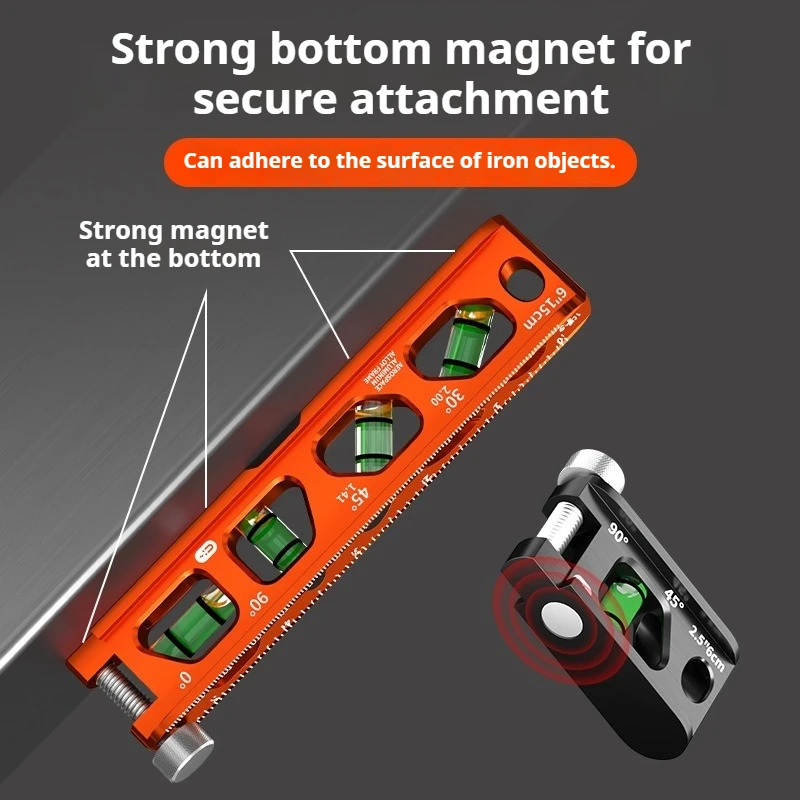 Portable Level Ruler Strong Magnetic Gauging Tools Durable High Precision Multi-purpose Spirit Level Woodworking Measuring Tools