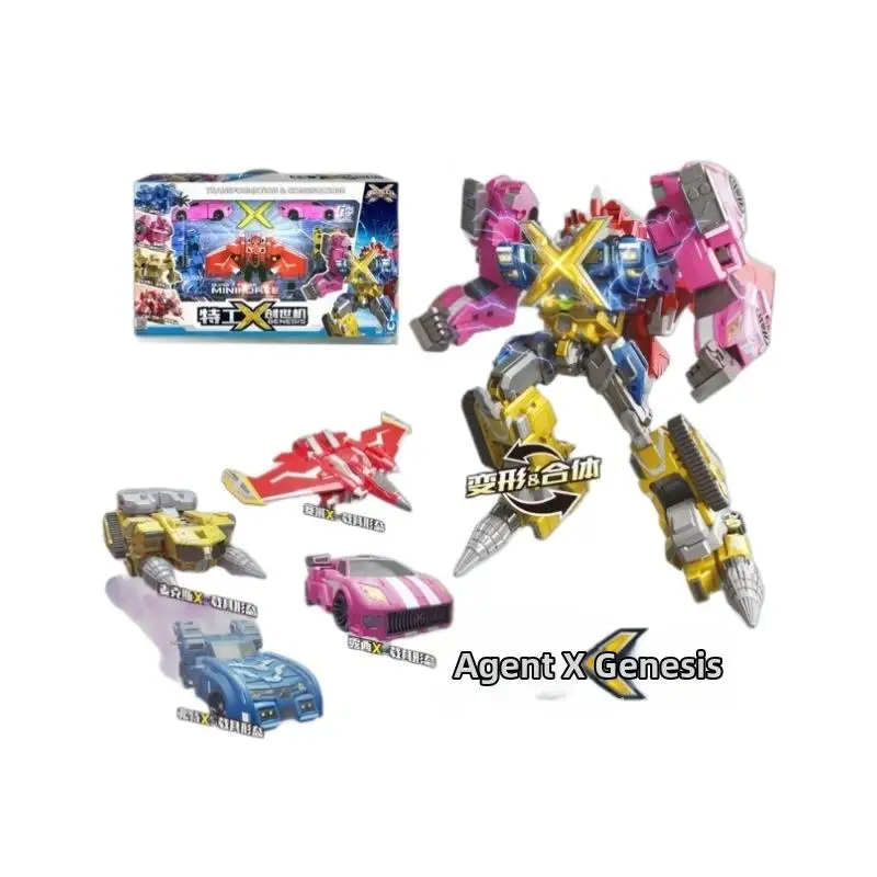 لعبة فريق الوكيل الصغير X Five Xuan Mech Transformation Robot إصدار الذكرى الخامسة