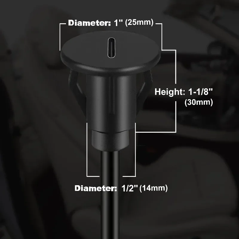 USB 3.0 Male to Type C 3.0 Female Car Flush Mount Cable USB C 3.0 Panel Mount Extension Cable for Car Truck Boat Motorcycle