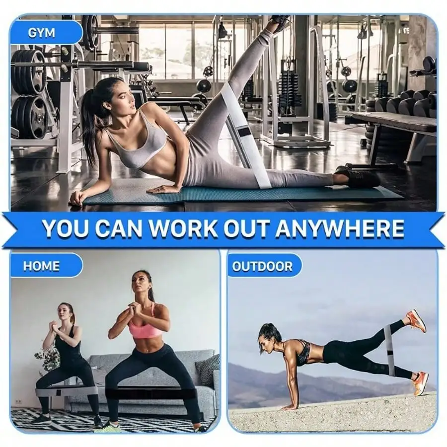 3팩 스택형 저항 밴드 (3단계) - 가벼운 무게로 홈 요가, 헬스장 및 피트니스 운동에 적합