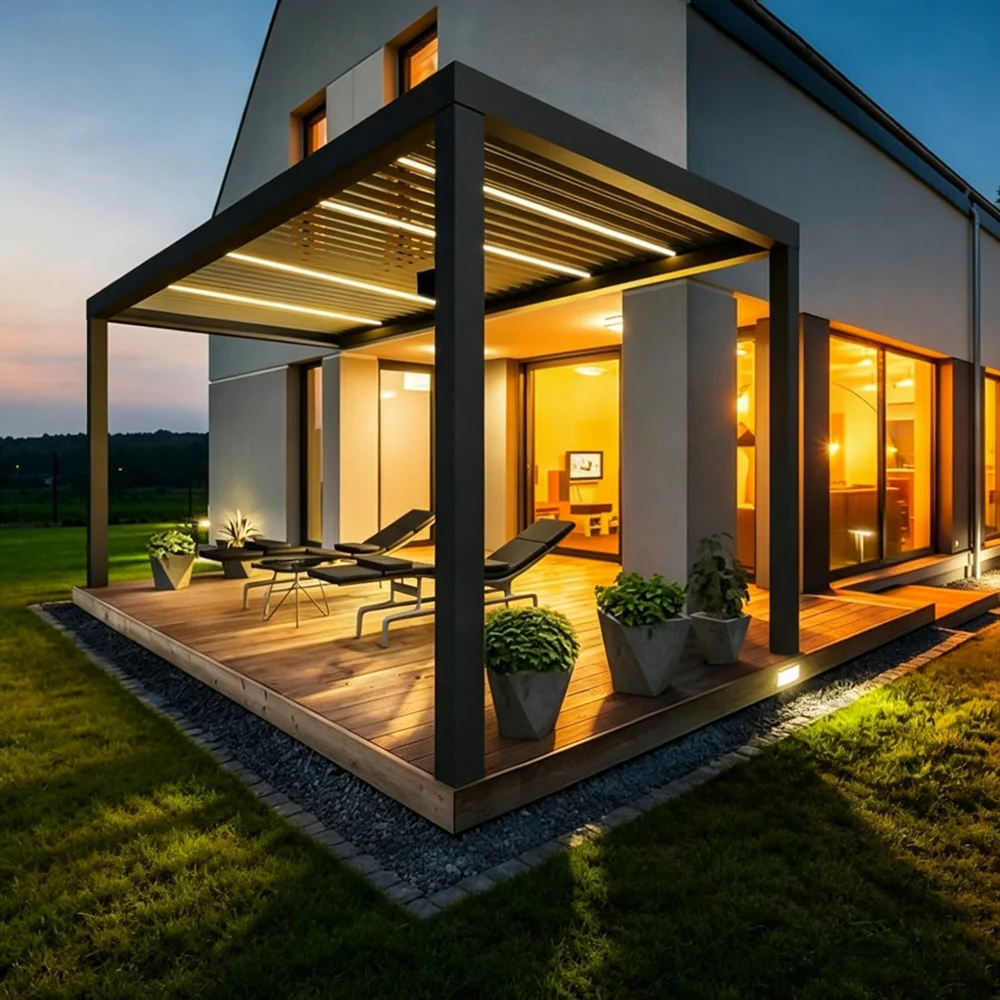 

Elite 10x10 FT Aluminum Pergola Waterproof Manual Louver Roof Bioclimatic Outdoor Gazebo for Patio Garden Backyard
