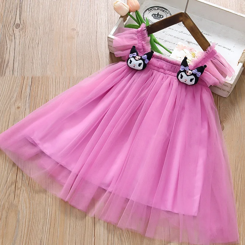 2025 New Girls Mesh Dress Sleeveless Princess Tutu Dress Summer Flutter Sleeve Cute Party Dress Toddler Baby Fairy Gauze Dress
