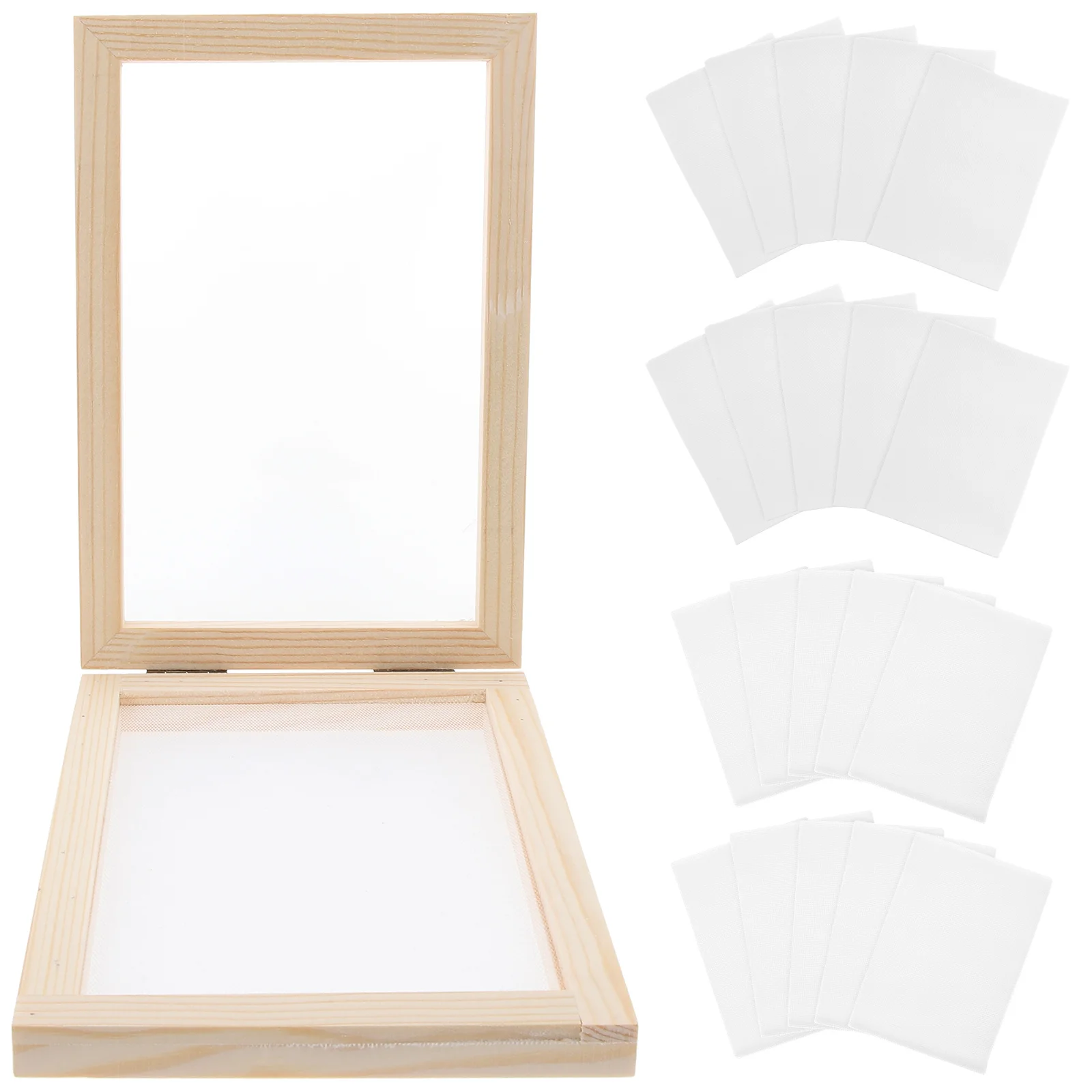 

21pcs /Set Handmade Paper Frame Wooden Craft Screen For Diy Printing Mold Art Making Tool Kit Paper Making Mould Craft